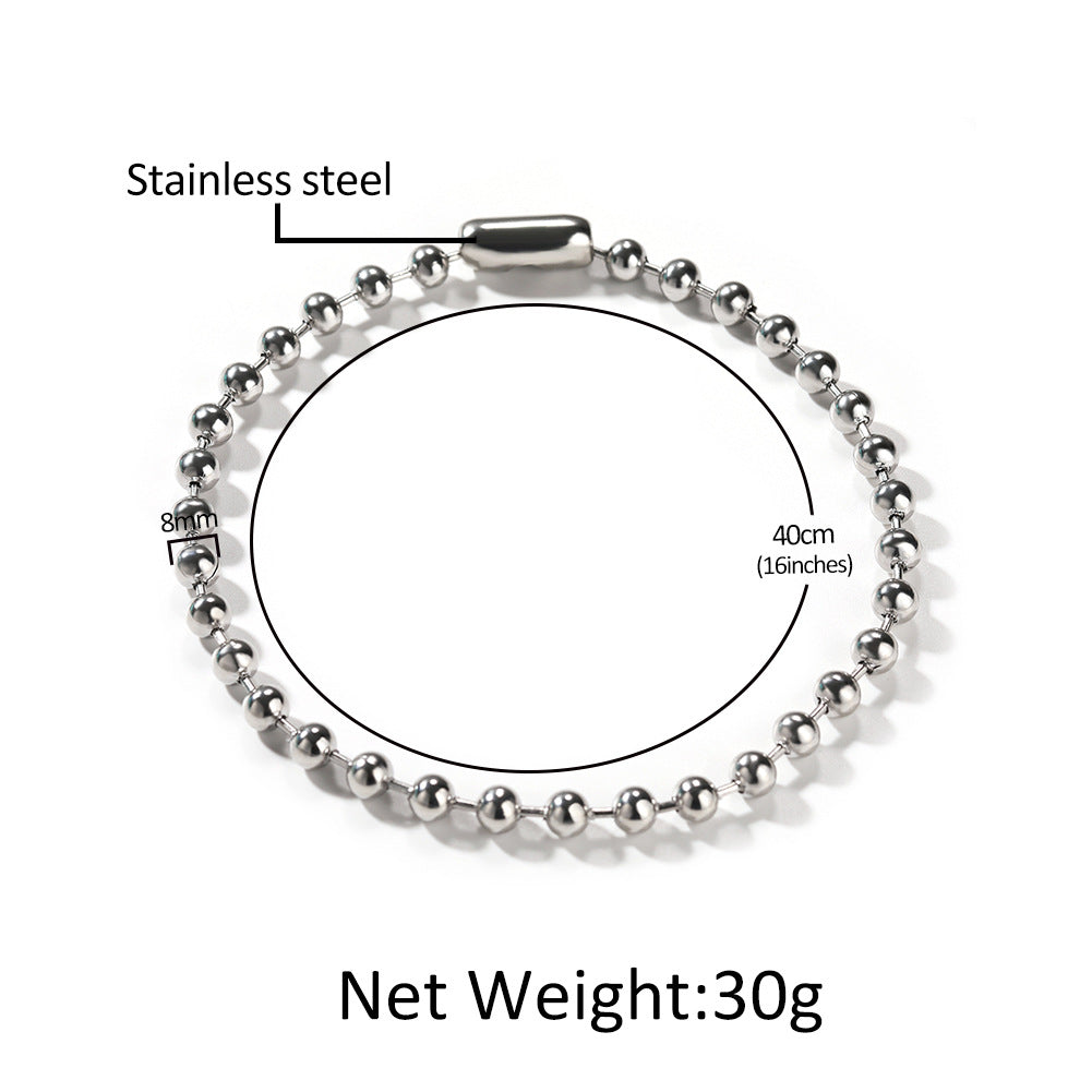 Resin Heart Pendant Beaded Chain Necklace Stainless Steel  Chain product image