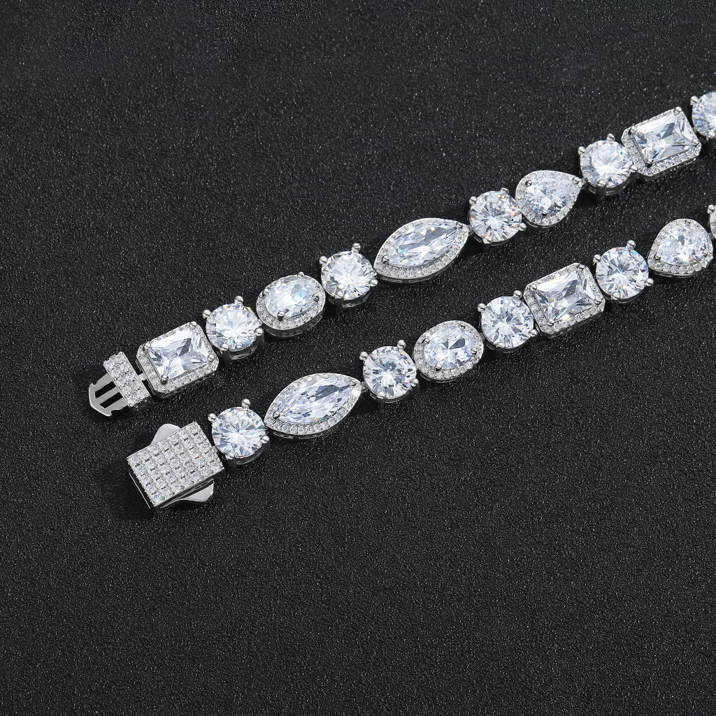 Light Luxury Square Oval Teardrop Cubic Zirconia Bracelet for Men