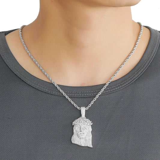 Hip Hop Vintage Fashion Cubic Zirconia Pendant Necklace for Men and Women