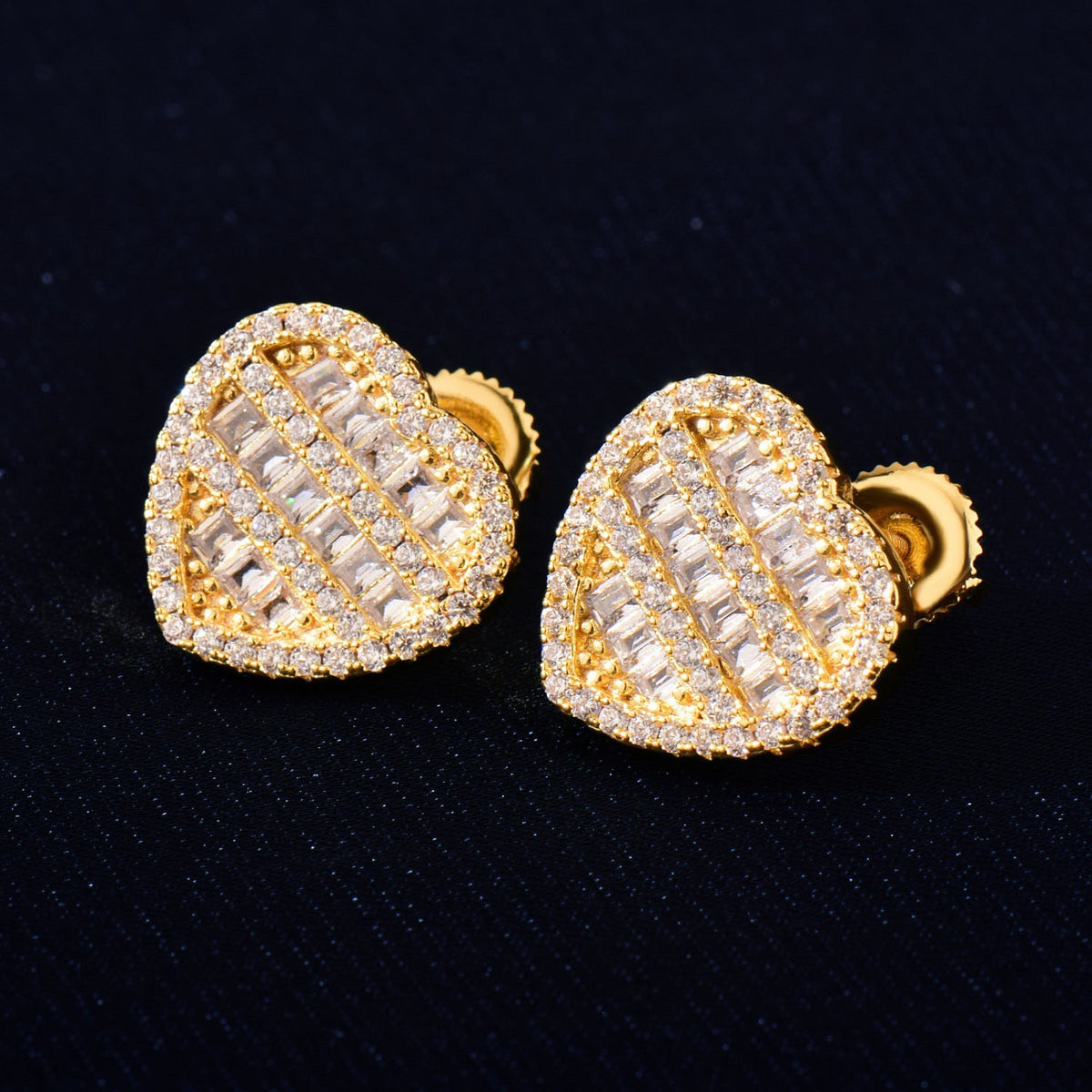 Unisex Iced Heart Stud Earrings Gift product image