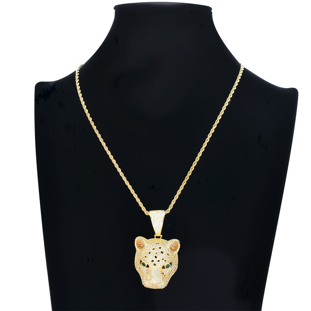 Hip Hop Panther Copper Pendant Necklace for Men and Women
