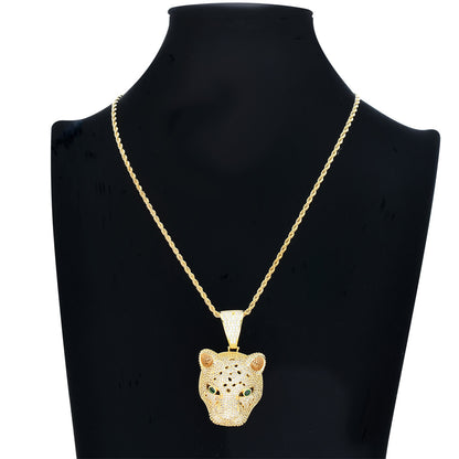 Hip Hop Panther Copper Pendant Necklace for Men and Women