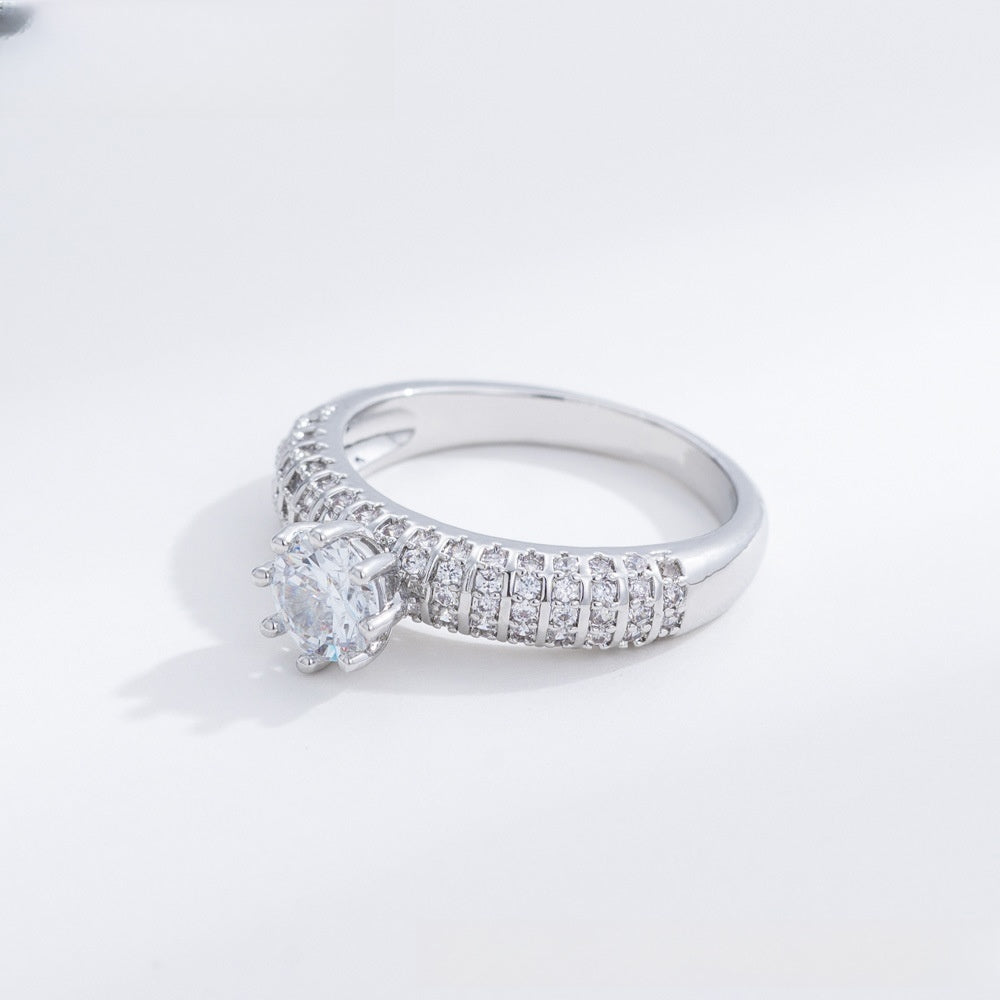 Round Solitaire Minimalist Ring for Women product image