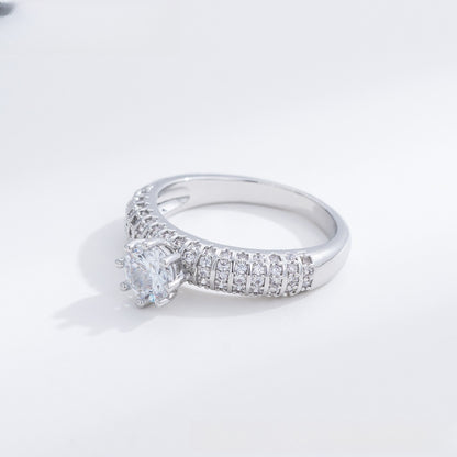 Round Solitaire Minimalist Ring for Women