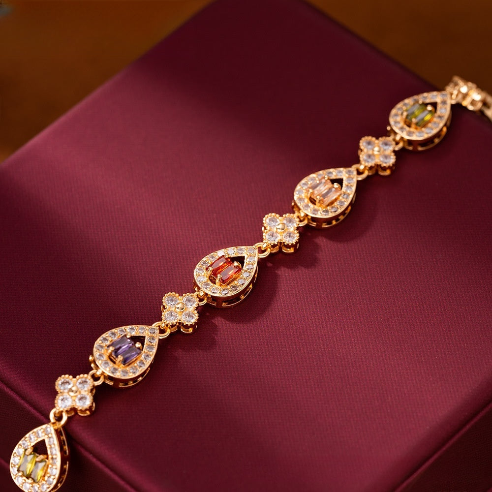 Pear Floral Gem Bracelet for Women