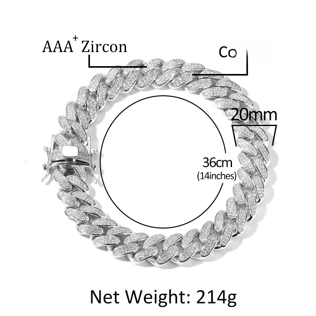 Iced Cuban Link Chain Bracelet for Women & Men – Gold, Silver, Rose Gold Micro Paved Statement Bracelet