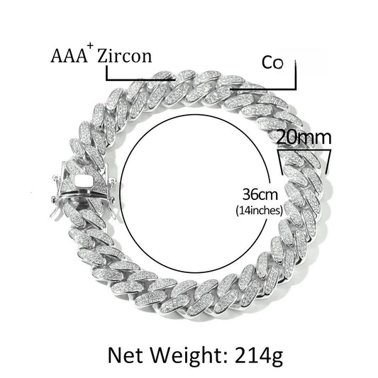 Iced Cuban Link Chain Bracelet for Women & Men – Gold, Silver, Rose Gold Micro Paved Statement Bracelet