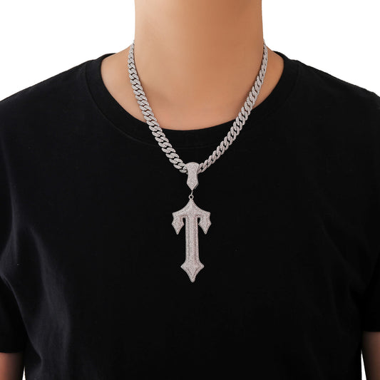 Hip Hop Vintage Cross Copper Pendant Necklace for Men and Women
