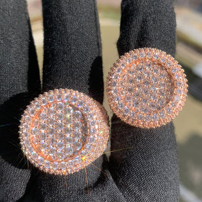 Round Micro Pave Iced Out Statement Ring for Unisex Hip Hop Style