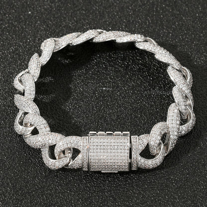 Hip Hop Light Luxury Cuban Link Copper Ring for Men
