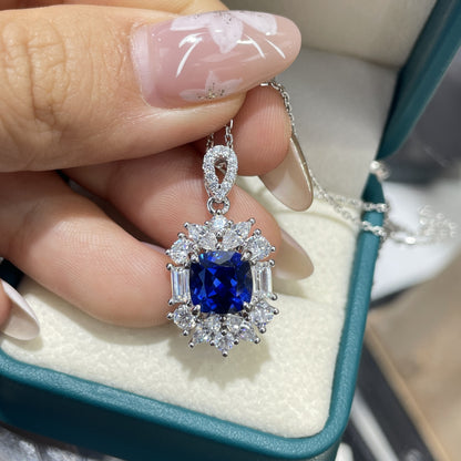 Royal Blue Sapphire-Style Jewelry Set | Ring, Necklace & Earrings