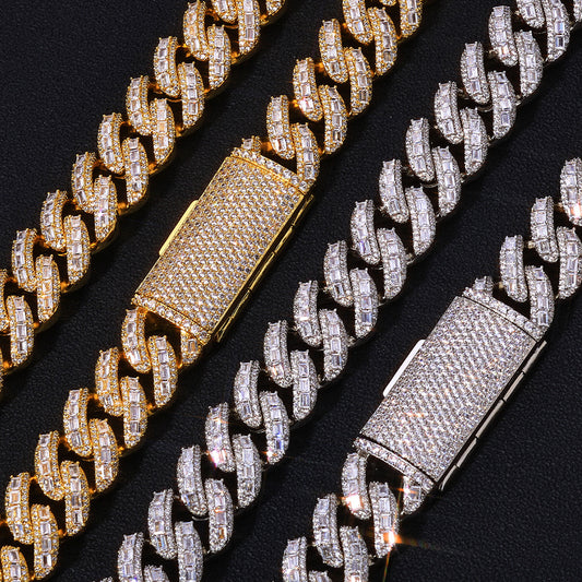 18 mm Baguette CZ Cuban Hip Hop Necklace with Copper Base - CHA390 alternate product image