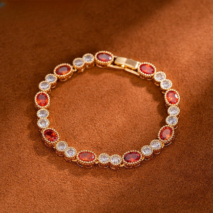 Oval Crystal Tennis Bracelet for Women Elegant Statement Everyday Jewelry