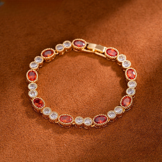 Oval Crystal Tennis Bracelet for Women Elegant Statement Everyday Jewelry
