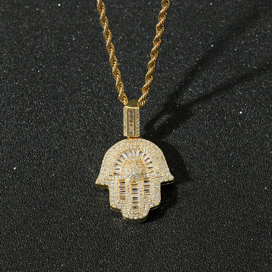 Hip Hop Vintage Fashion Cubic Zirconia Pendant Necklace for Men and Women