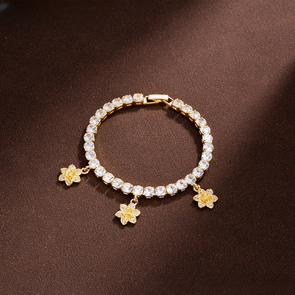 Floral Tennis Bracelet for Women
