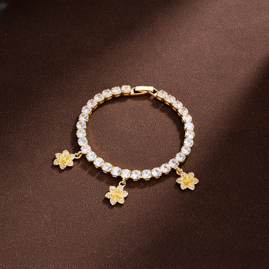 Floral Tennis Bracelet for Women