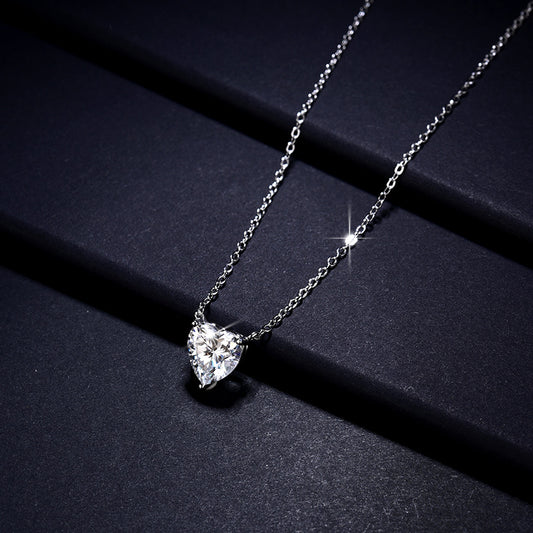 Heart Pendant Necklace for Women, Sparkling Crystal Heart Chain, Everyday Layering Jewelry alternate product image