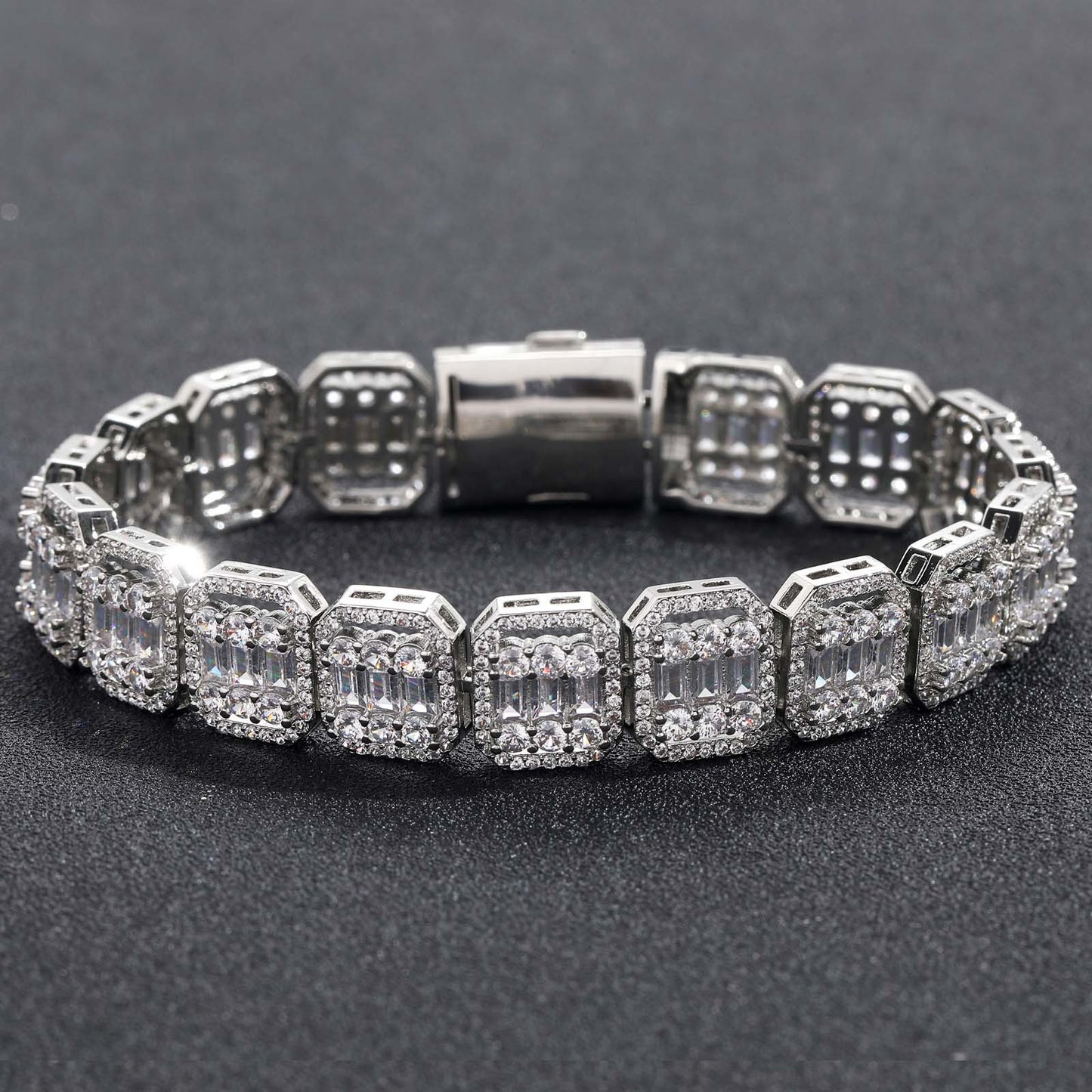 Hip Hop Cuban Link Cubic Zirconia Bracelet for Men