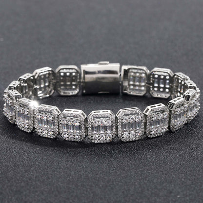 Hip Hop Cuban Link Cubic Zirconia Bracelet for Men