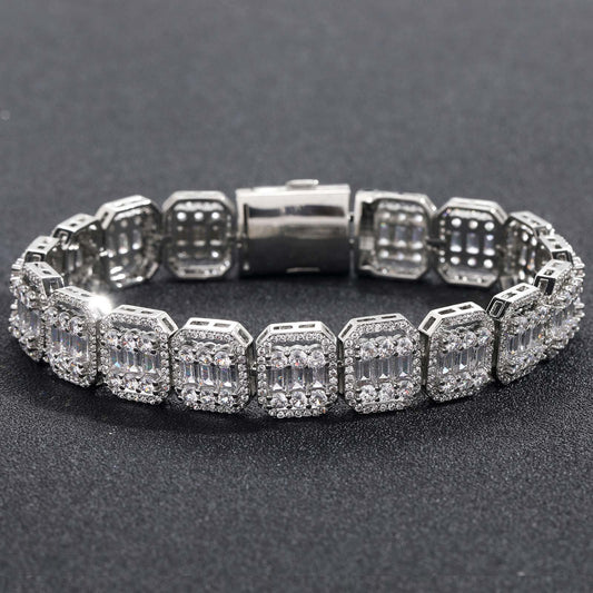 Hip Hop Cuban Link Cubic Zirconia Bracelet for Men