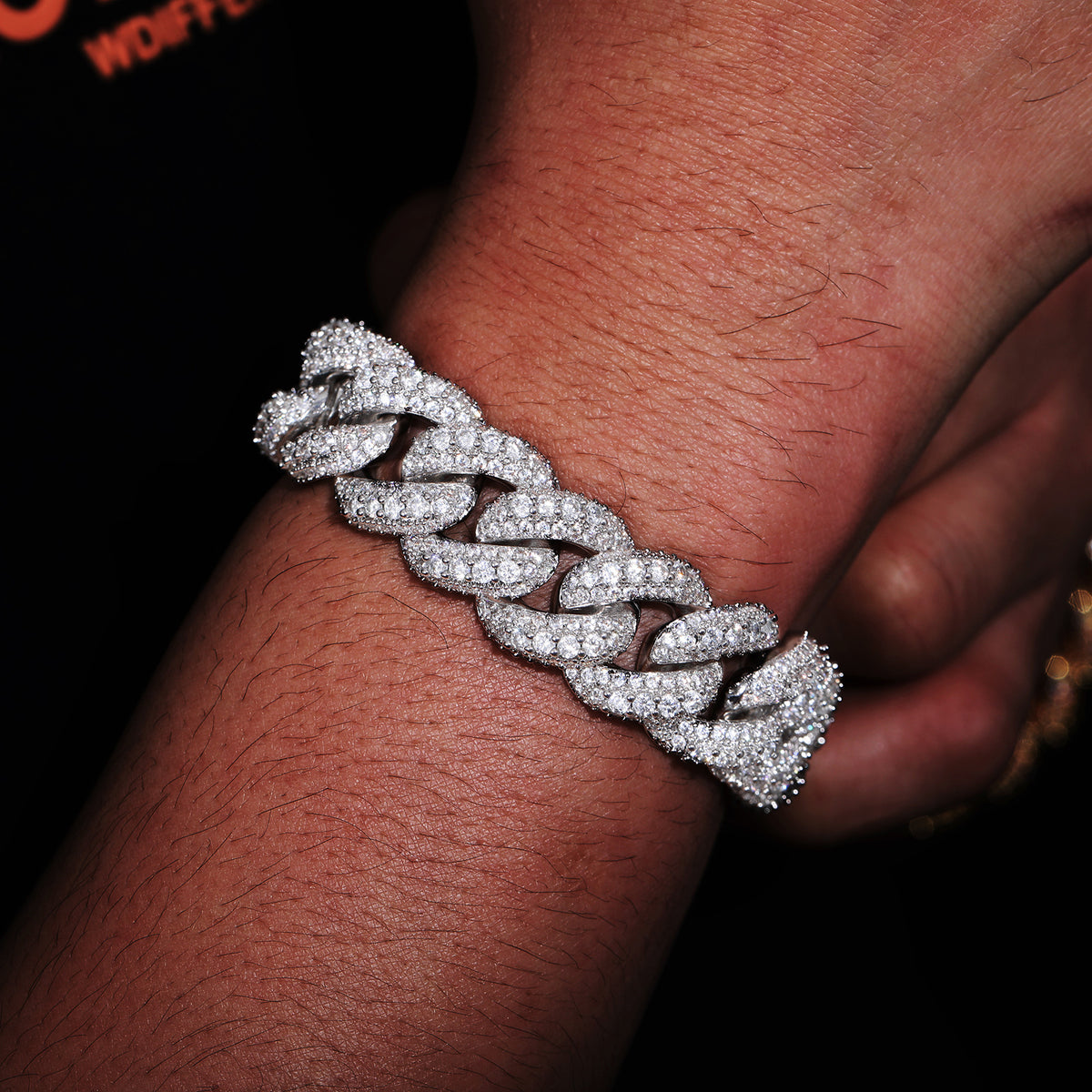 Pavé Cuban Link Bracelet, Unisex Hip Hop Bracelet, 15mm/18mm, Box Clasp product image