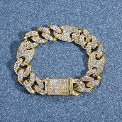 Hip Hop Cuban Link Alloy Bracelet for Men