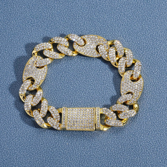 Hip Hop Cuban Link Alloy Bracelet for Men