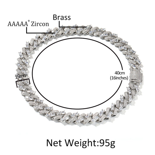 Iced Out Cubic Zirconia Line Chain Necklace Bracelet Set for Women and Men, Gold Plated or Silver Plated Statement Jewelry