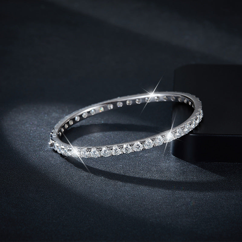 Moissanite Tennis Bracelet Bangle, Full Circle Round Stone Unisex product image