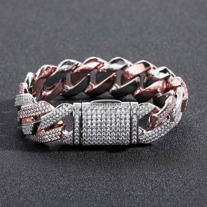 Hip Hop Minimalist Cuban Link Cubic Zirconia Bracelet for Men
