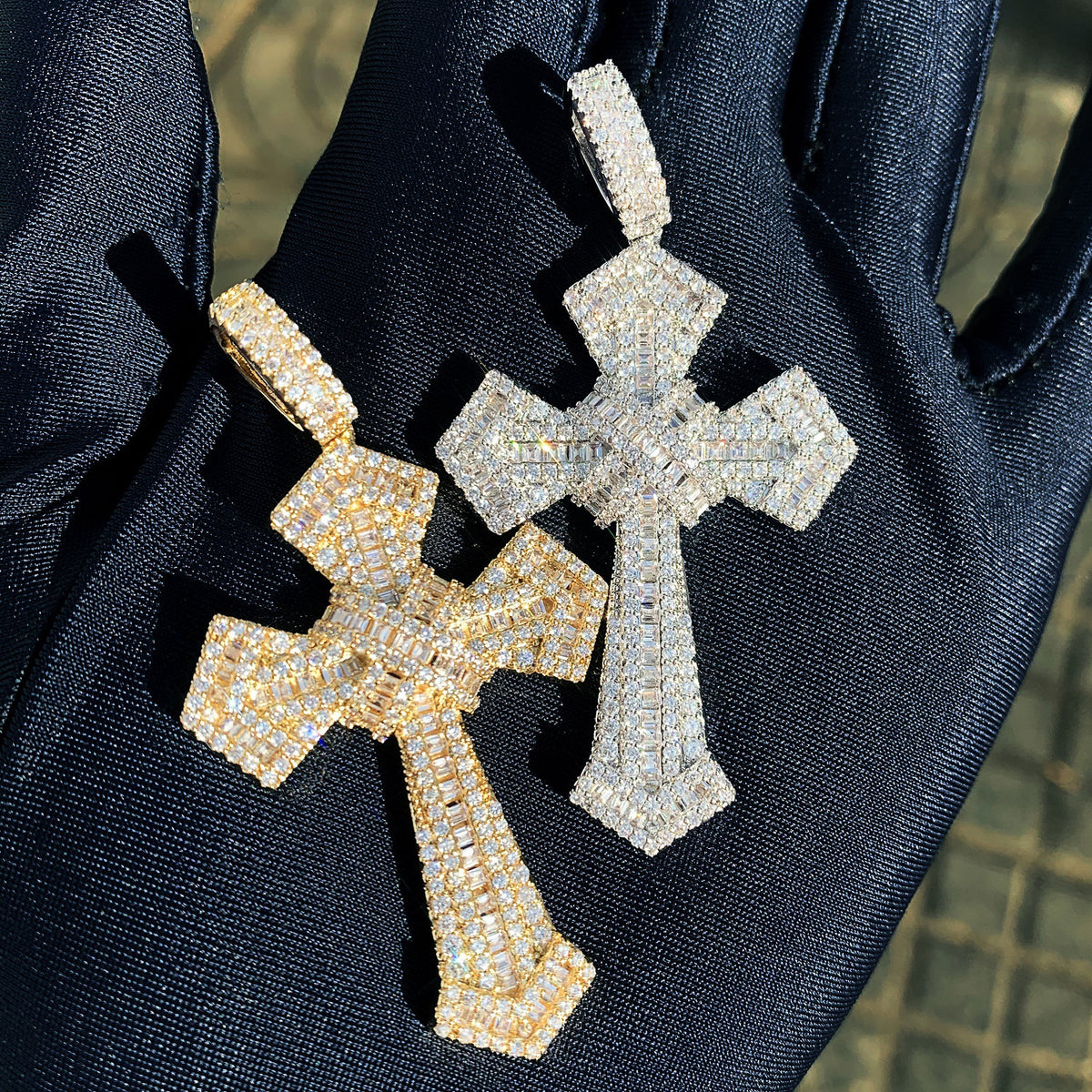 Iced Out Cross Pendant Necklace for Men Unisex Hip Hop Jewelry product image