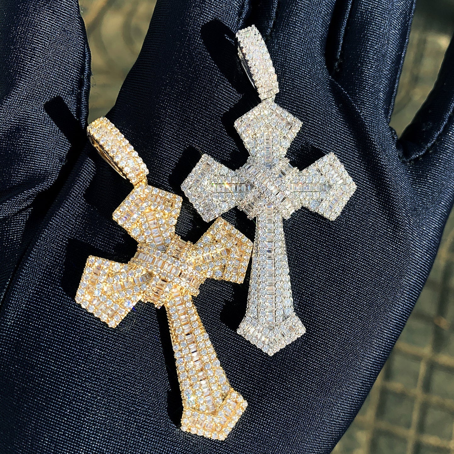 Iced Out Cross Pendant Necklace for Men Unisex Hip Hop Jewelry