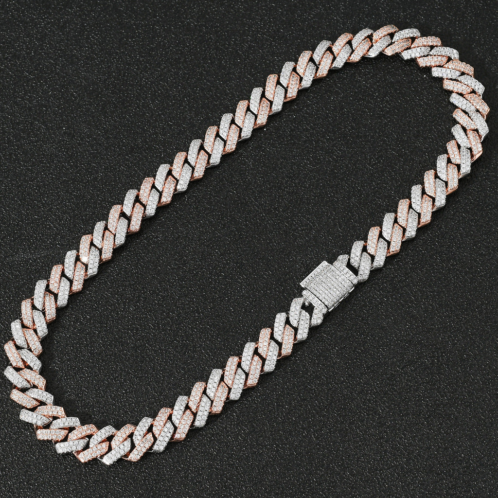 Hip Hop Vintage Square Cubic Zirconia Necklace for Men
