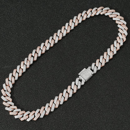 Hip Hop Vintage Square Cubic Zirconia Necklace for Men