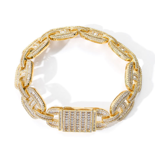 Hip Hop Cuban Link Cubic Zirconia Bracelet for Men