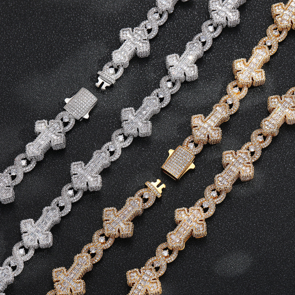 Cross Pendant Cuban Link Chain Necklace, Iced Out Hip Hop Jewelry for Men and Women product image