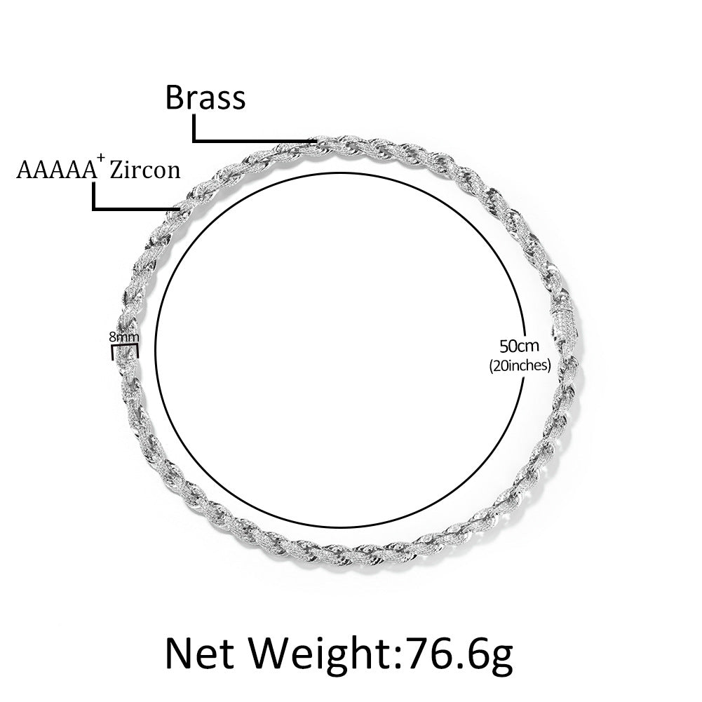 8mm Iced Out Twisted Link Chain Necklack product image