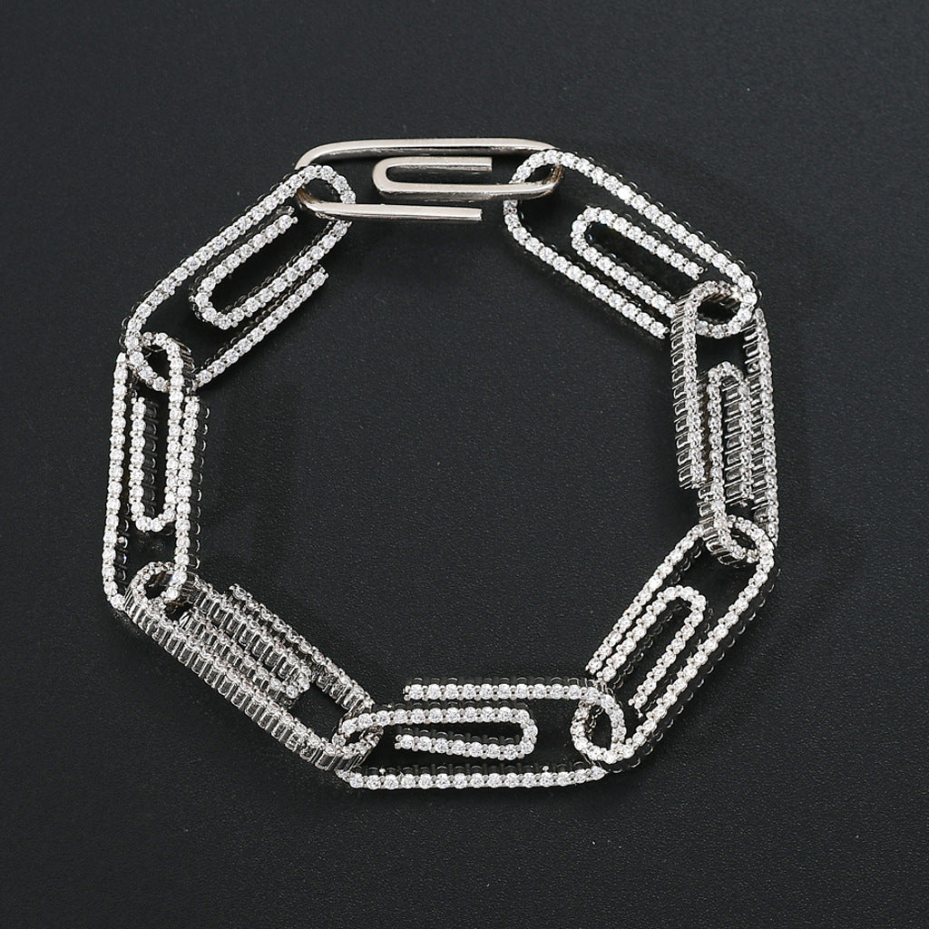Hip Hop Fashion Cubic Zirconia Bracelet for Men