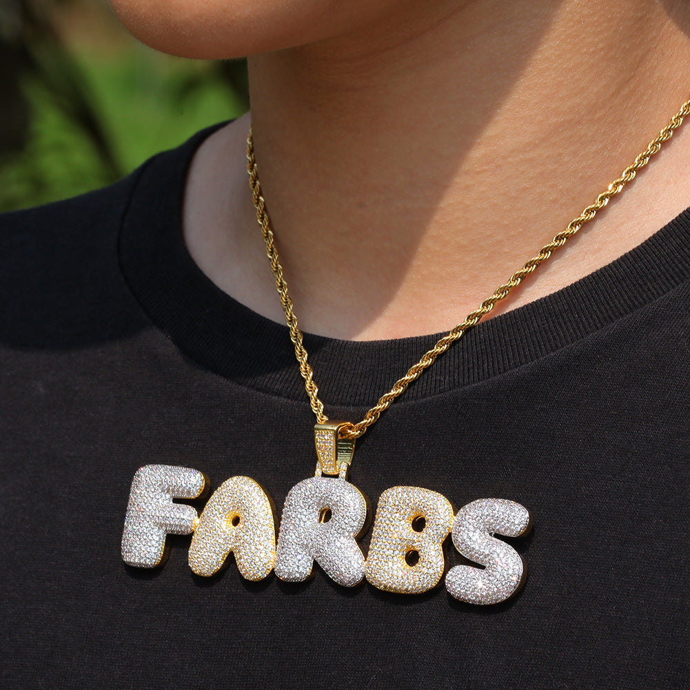 Silver-tone FARBS custom bubble pendant worn product image