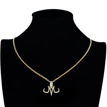 Punk Fang Cubic Zirconia Pendant Necklace for Men and Women