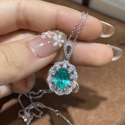 S925 Sterling Silver Flower Stud Earrings, Green Gemstone Floral Earrings