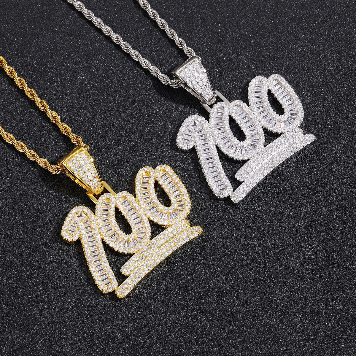 Hip Hop Cross Tennis Chain Copper Pendant Necklace for Men and Women product image