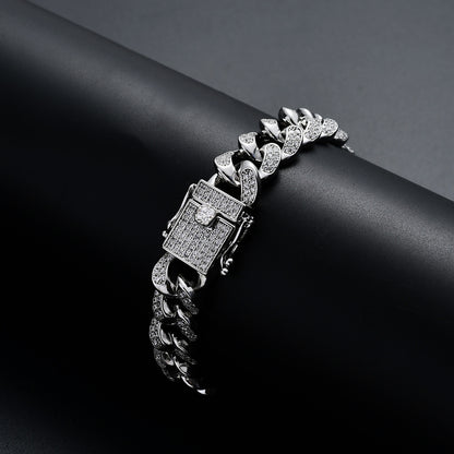 Hip Hop Iced Link Cubic Zirconia Bracelet for Men and Women