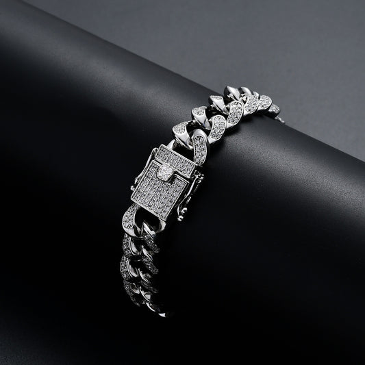 Hip Hop Iced Link Cubic Zirconia Bracelet for Men and Women