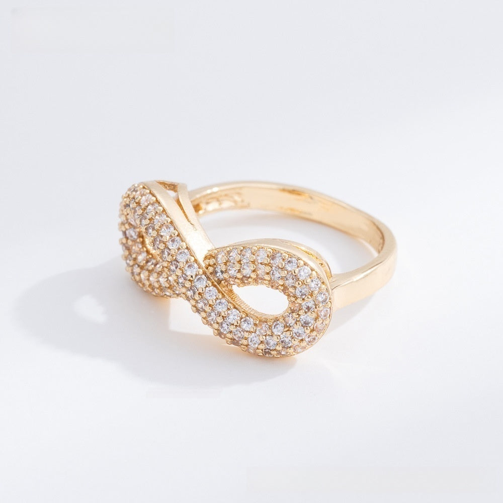 Infinity Symbol Sparkly Statement Ring for Women Elegant Everyday Wear