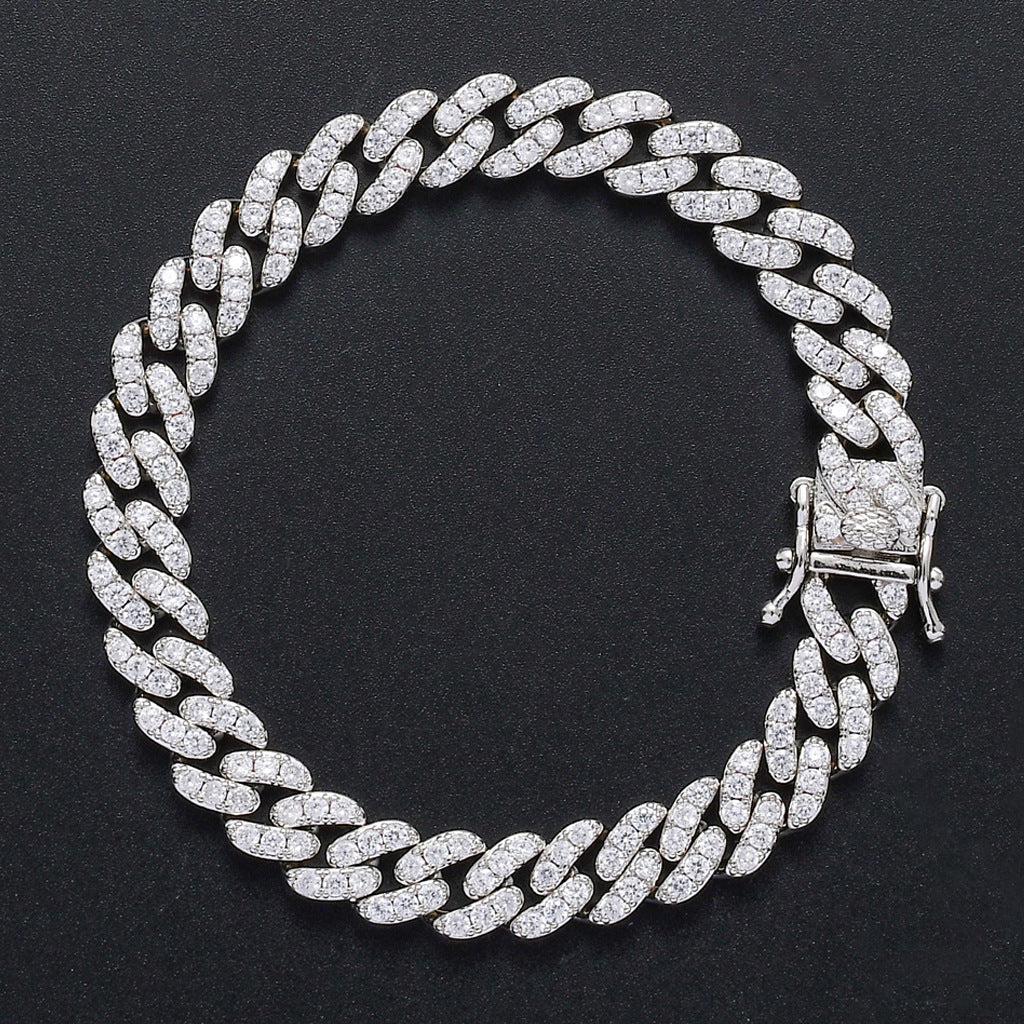 Hip Hop Minimalist Cuban Link Cubic Zirconia Bracelet for Men
