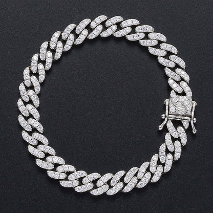 Hip Hop Minimalist Cuban Link Cubic Zirconia Bracelet for Men