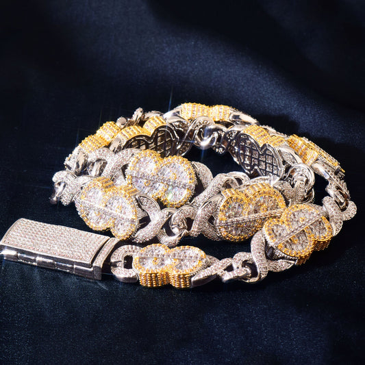 Iced Out Clover Chain Necklace