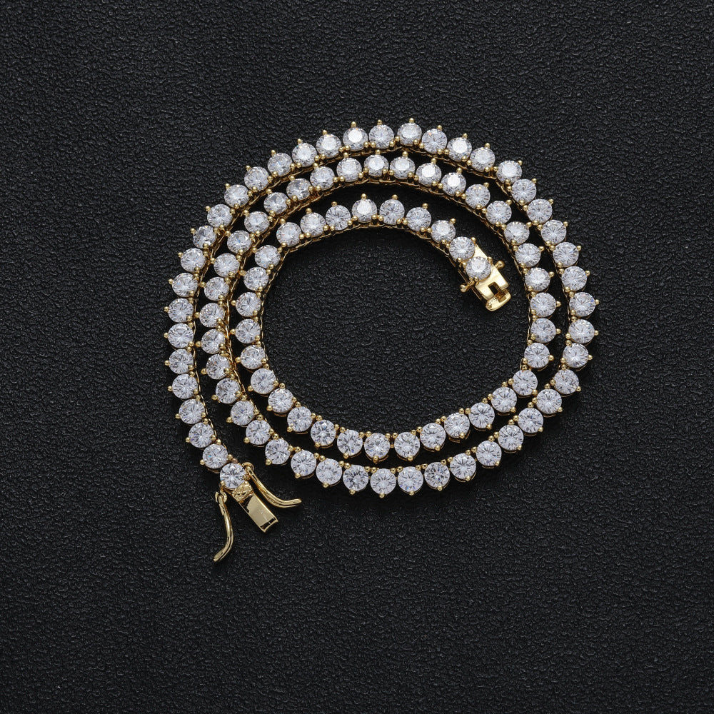 Unisex Iced Out Tennis Chain Necklace with Round Cubic Zirconia, Hip Hop Streetwear Chain product image